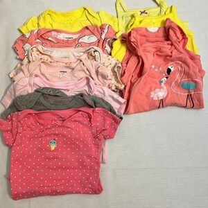 Carters, Cat&Jack, and Cloud Island Baby Clothing Size 12M Lot Bodysuit